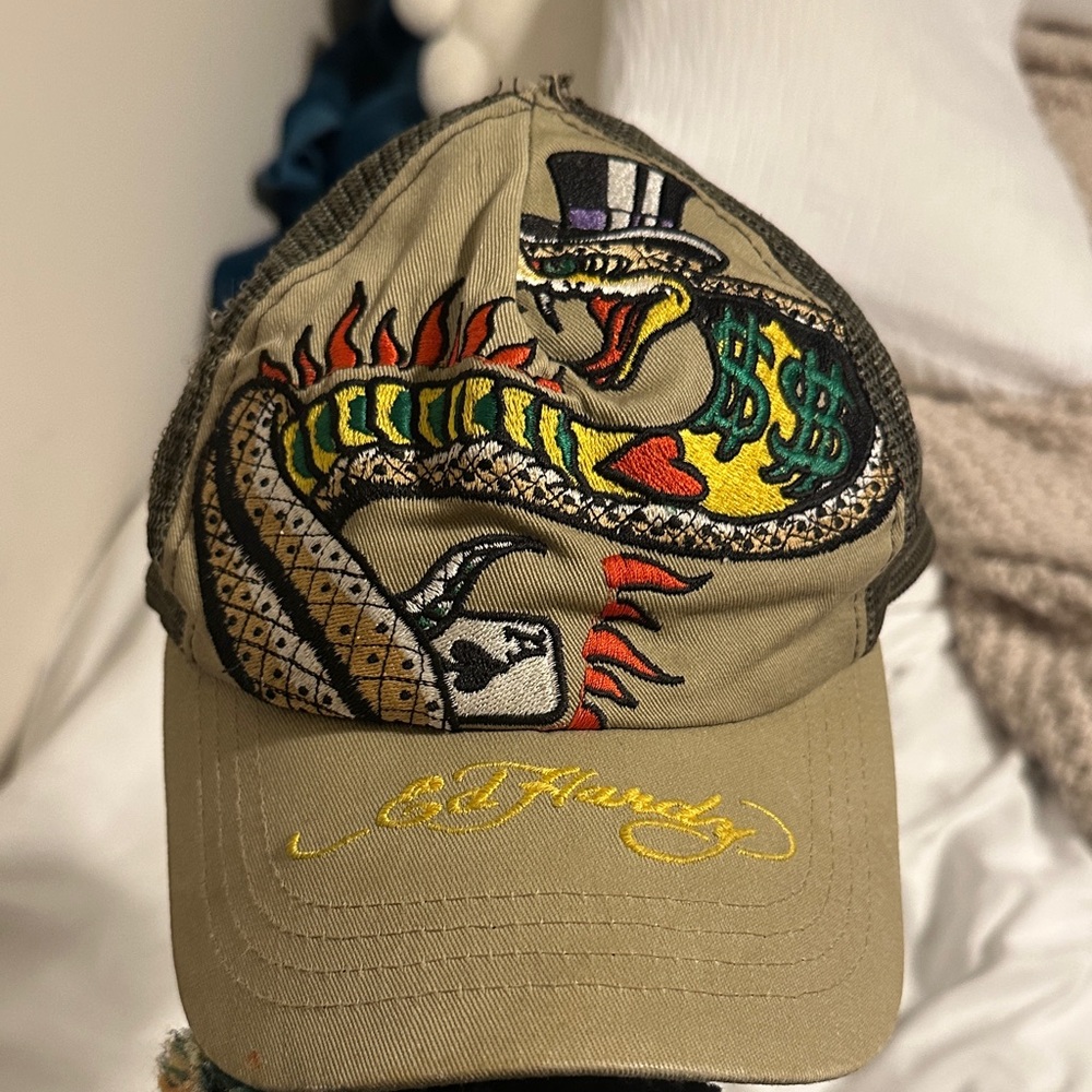 Ed Hardy Snake Cap with Colorful Embroidery